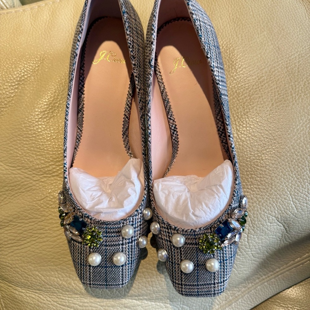 j crew plaid pumps